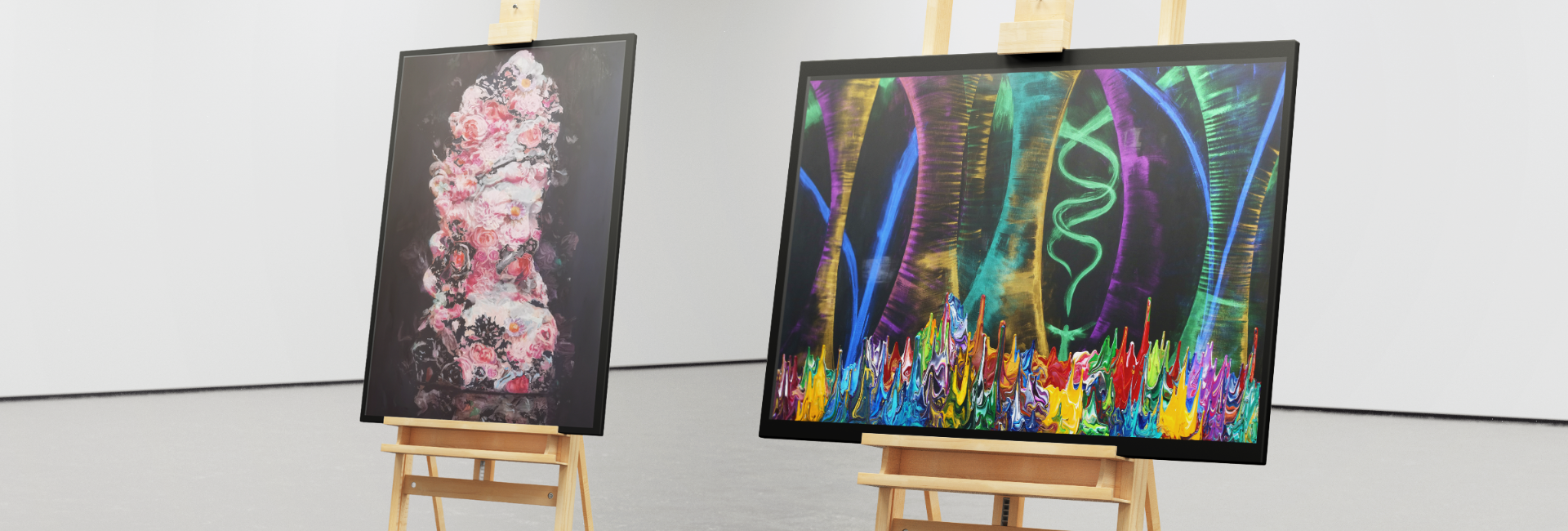 ARTitude. Art peice, artists and 3d virtual reality gallery (VR), augmented reality (AR) artwork product selling platform.